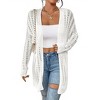 Clearlove Womens Open Front Lightweight Cardigan Sweaters Crochet Long Sleeve Cardigans Summer Boho Beach Swimsuit Cover Up. - 2 of 4