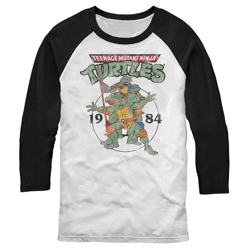 Men's Teenage Mutant Ninja Turtles 1984 Heroes Baseball Tee, 1 of 5