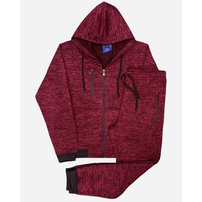 Men’s Warm Winter Tech Fleece Sweat Jacket Sweatpants Jogger Outfit