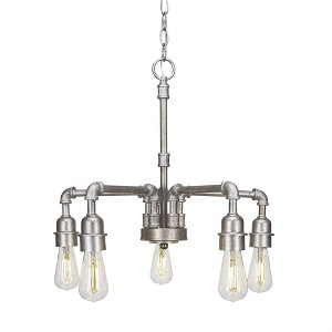 Toltec Lighting Vintage 5 - Light Chandelier in  Aged Silver - 1 of 1