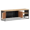 vidaXL Acacia Wood TV Stand - A Robust and Stylish TV Cabinet with Ample Storage, Natural Wood Grain Finish and Sturdy Steel Base - 3 of 4