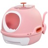 Gulches Pink Covered Cat Litter Box - Easy-Clean with Lid, Scoop, Enclosed Drawer & Skylight for Convenient Use - 2 of 4