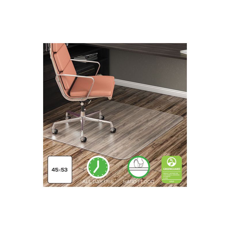 deflecto EconoMat All Day Use Chair Mat for Hard Floors, Rolled Packed, 45 x 53, Clear, 1 of 8