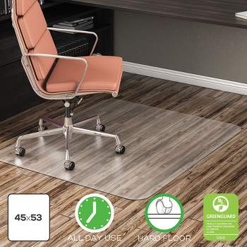 deflecto EconoMat All Day Use Chair Mat for Hard Floors, Rolled Packed, 45 x 53, Clear
