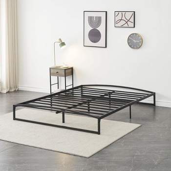 Whizmax Bed Frame Low Profile, 6 Inches White Metal Platform Bed Frame, Mattress Foundation, No Box Spring Needed