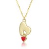 Guili 14K Gold Plated with Floating Red With Heart Pendant Necklace For Kids - 2 of 2