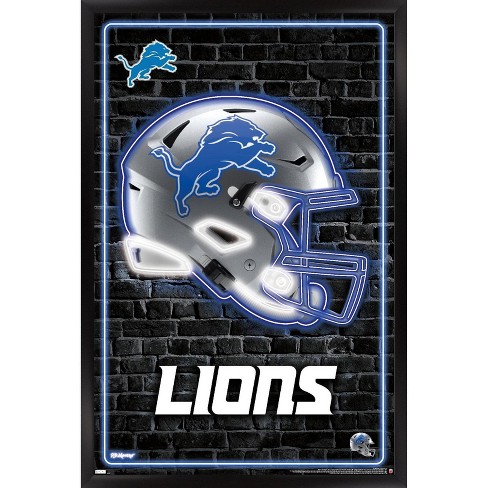 Trends International Nfl Detroit Lions - Neon Helmet 23 Framed Wall Poster  Prints Black Framed Version 14.725' X 22.375' : Target