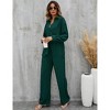 Womens Two Piece Long Sleeve Button Down Shirt Casual Outfits Pleated Wide Leg Pants Streetwear Set - 3 of 4