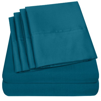 Sweet Home Collection | 6 Piece Bed Sheets Set Solid Color 1500 Supreme Brushed Microfiber Sheets