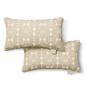 MARTHA STEWART Tulum Indoor Outdoor Decorative Lumbar Pillow 2-Pack Set - 1 of 4