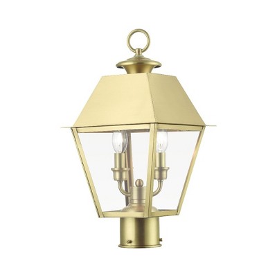 Livex Lighting Wentworth 2 - Light Post Light in  Natural Brass