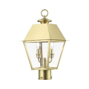 Livex Lighting Wentworth 2 - Light Post Light in  Natural Brass - 1 of 1