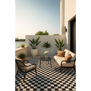 Rug Branch Maise Checkered Modern Indoor Outdoor Area Rug - 1 of 4