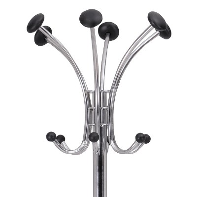 Chrome and Black Coat Stand with Umbrella Holder
