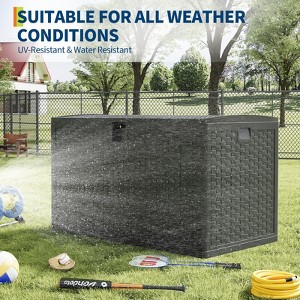 TROPOW120 Gallon Waterproof Large Resin Deck Box Indoor Outdoor Lockable Storage Container for Patio Furniture, Garden, Tools - 1 of 4