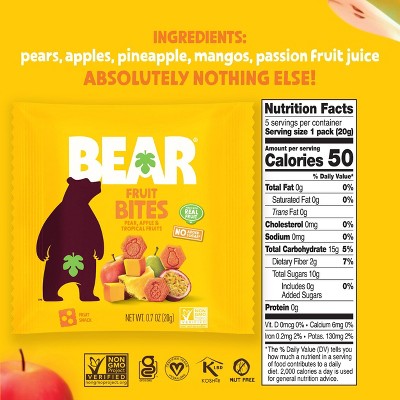 BEAR Bites Tropical Fruit Snacks - 3.5oz