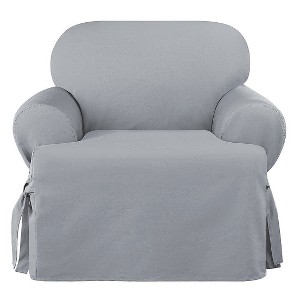 Heavyweight Cotton Duck T-Chair Slipcover Pacific Blue - Sure Fit