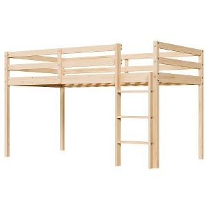 Karl Home Elevated Cross Bracing Straight Ladder Twin Pine Wooden Bed in White - 1 of 1