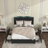 Full Size Bed Frame And Headboard With Storage 4 Drawers,Velvet Fabric Bed With Tufted Buttons And Nailhead Trim,Rgb Led Lights-Cuddlewood - 3 of 4