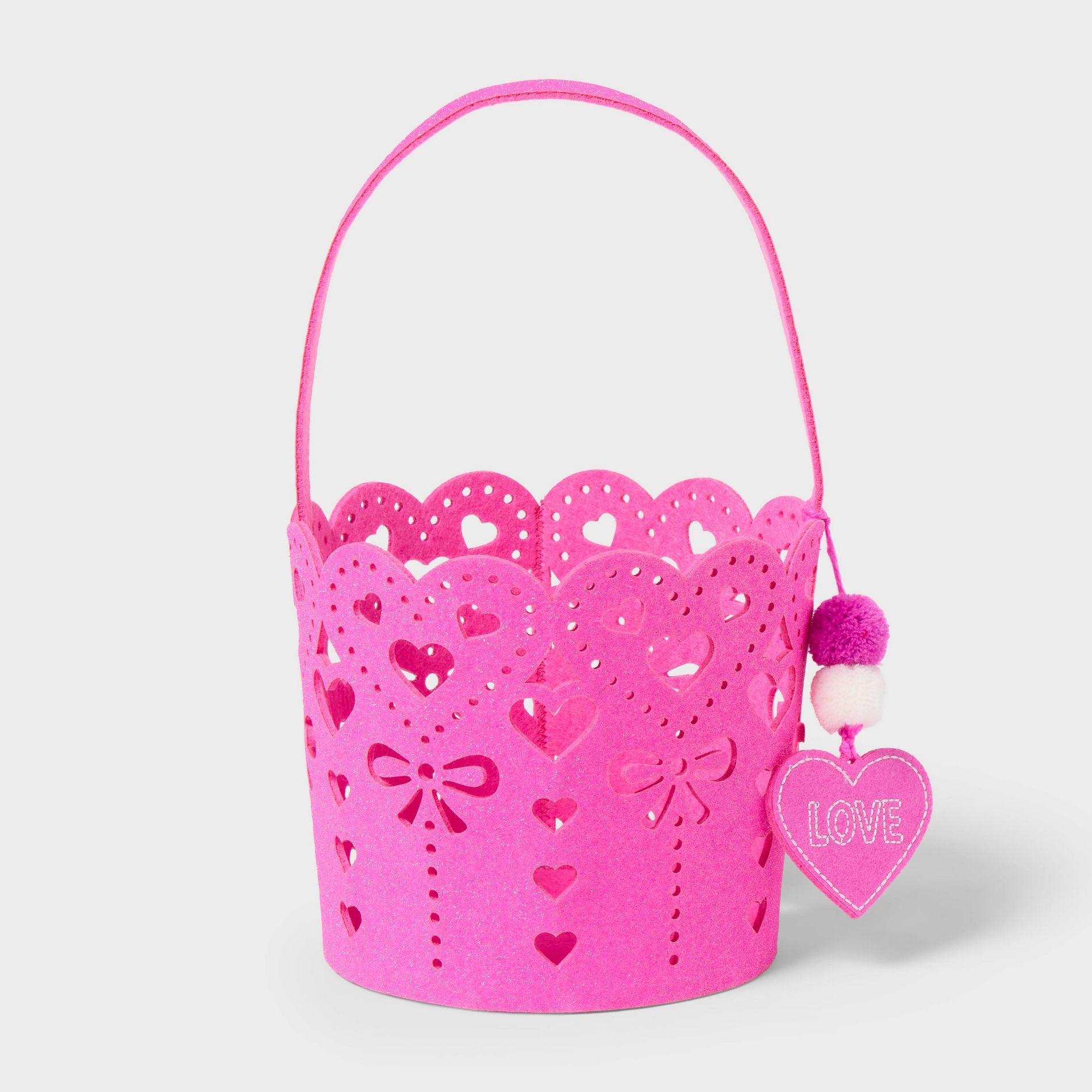 Valentine's Day Felt Basket Pink - Spritz™