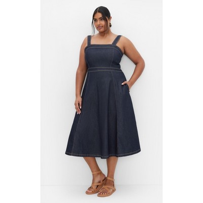 Women's Plus Size Averie Dress - dark denim | CITY CHIC
