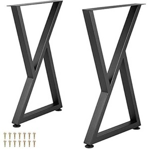 TROPOW Tischbeine Metall 2er Set - X-Form Hohlkern - Tragkraft 440 Lbs (200 Kg) - 71 cm HöHe - Schwarz Rostschutz Mit Pulverbeschichtung für - 1 of 1