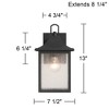 John Timberland Millicent 13" High Modern Outdoor Wall Light Fixture Mount Lantern Porch House Weatherproof Sand Black Finish Metal Seeded Glass Shade - 4 of 4