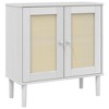 vidaXL Sideboard SENJA Rattan Look White 31.5 in.x13.8 in.x31.5 in. Solid Wood Pine - 2 of 4