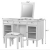 VYNXARIA Multi-Functional 2-in-1 Vanity Desk with Flip-Top Mirror,Dressing Table Set with Drawer & Cabinet, White Oak - 3 of 4