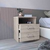 NicBex 19.9 inch High Nightstand with 2 Drawers,Modern Side Table with Open Top Shelves,Bedside Table for Bedroom,Living Room,Black/Gray/White - 2 of 4