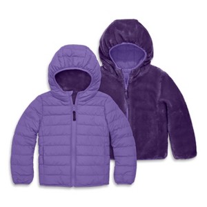 Primary Kids Reversible Fleece Puffer Jacket - 1 of 3