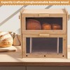 MOEPISY Double Layer Bread Box for Kitchen Countertop, Bamboo Breadbox with Slicer - 4 of 4