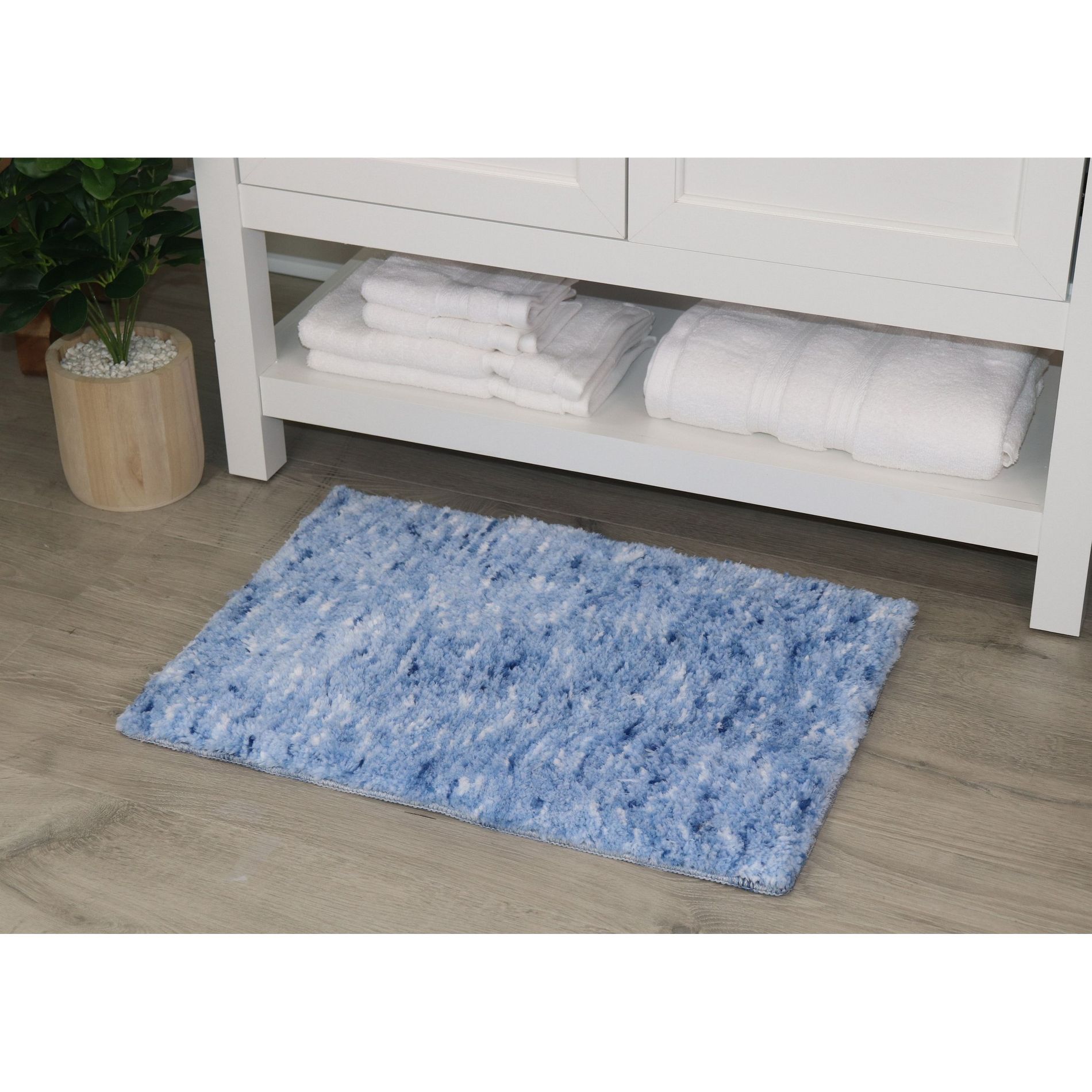 Cloud Comfort Microfiber Bathroom Rug, Non Slip Bath Mat Water Absorbent Soft Microfiber Shaggy Mat Machine Washable, Thick Plush Rugs for Shower