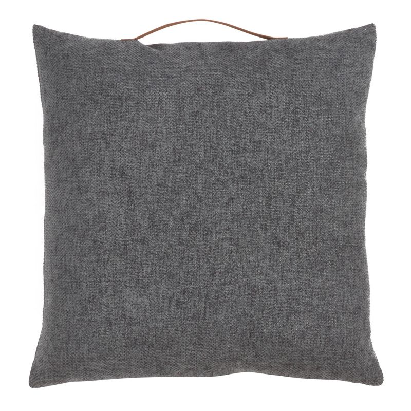 18"x18" Chenille with Handle Poly Filled Square Throw Pillow - Saro Lifestyle, 1 of 5