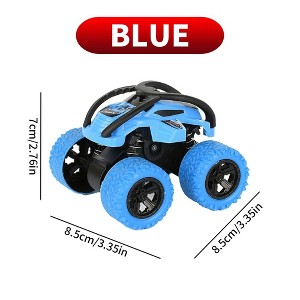 Monster Truck Toys Friction Powered Toy Cars Push and Go Vehicles for Kids Christmas Birthday Party Gift for Boys Girls Aged 3-5 Blue - 1 of 4
