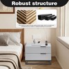 Dexmalle 22" Grey white Nightstand with 2 Drawer - 3 of 4