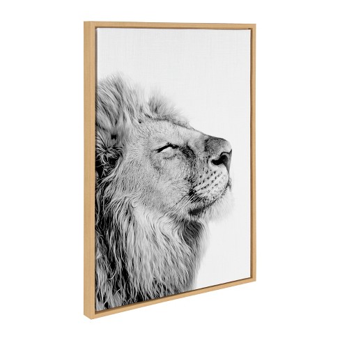 Kate And Laurel Sylvie Lion Self Actualizing Framed Canvas By Amy 