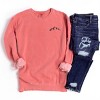Embroidered Mountains Outline - Women's Garment Dyed Graphic Sweatshirt - 3 of 4