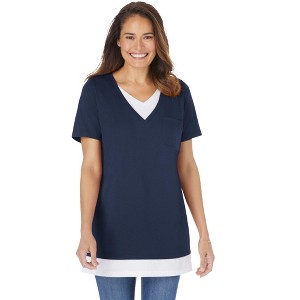 Woman Within Plus Size Layered-Look Tunic - 1 of 4