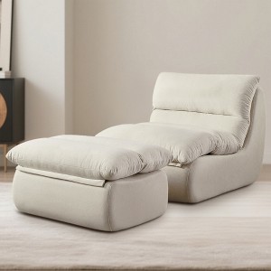 BDELITE Bean Bag Chair for Adults with Ottoman, Memory Foam Filler for Living Room-61.41*31.89*29.53 Inch - 1 of 4