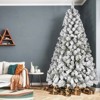 SUGIFT 6ft Artificial Snow Flocked Christmas Tree with 1000 Branch Tips and Sturdy Metal Base - 2 of 4