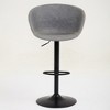 Skran Adjustable Swivel Bar Stools, Mid-Century PU Leather Upholstered Counter Height Stool, Kitchen Island Barstools with Minimalism style,Gray - 4 of 4