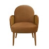 TOAOTBNBO Contemporary Accent Chair with Wood Legs, Breathable Fabric Armchair with Soft Padded Seat Mid-Century Lounge Chair for Office, Brown - 2 of 4