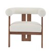 ModernLuxe Accent Chair, Velvet Upholstered Armchair, Wooden Single Sofa Lounge Chair with Round Arm - 3 of 4