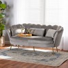 Baxton Studio Genia Velvet Fabric Upholstered and Metal Sofa Gray/Gold: Polyester, Plywood Frame, Seats 3 - 3 of 4