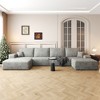 135" Cloud Plush Corduroy Modular U-Shaped Sectional Sofa with Left Chaise and Ottoman, Floor Design, No Assembly - 2 of 4