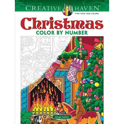 Creative Haven Christmas Color by Number - (Creative Haven Coloring Books) by  George Toufexis (Paperback)