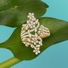 Ross-Simons 0.50 ct. t.w. Diamond Flower Bypass Ring in 18kt Gold Over Sterling - 4 of 4