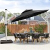 PURPLE LEAF 10/11/12/13ft Outdoor Patio Cantilever Umbrella with Base Offset Umbrella 360 Degree Rotation Round Umbrella for Deck Pool Garden - 2 of 4