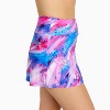 Calypsa Women's Plus Size Chlorine Resistant High Waisted Mini Swim Skirt With Shorts - 3 of 4